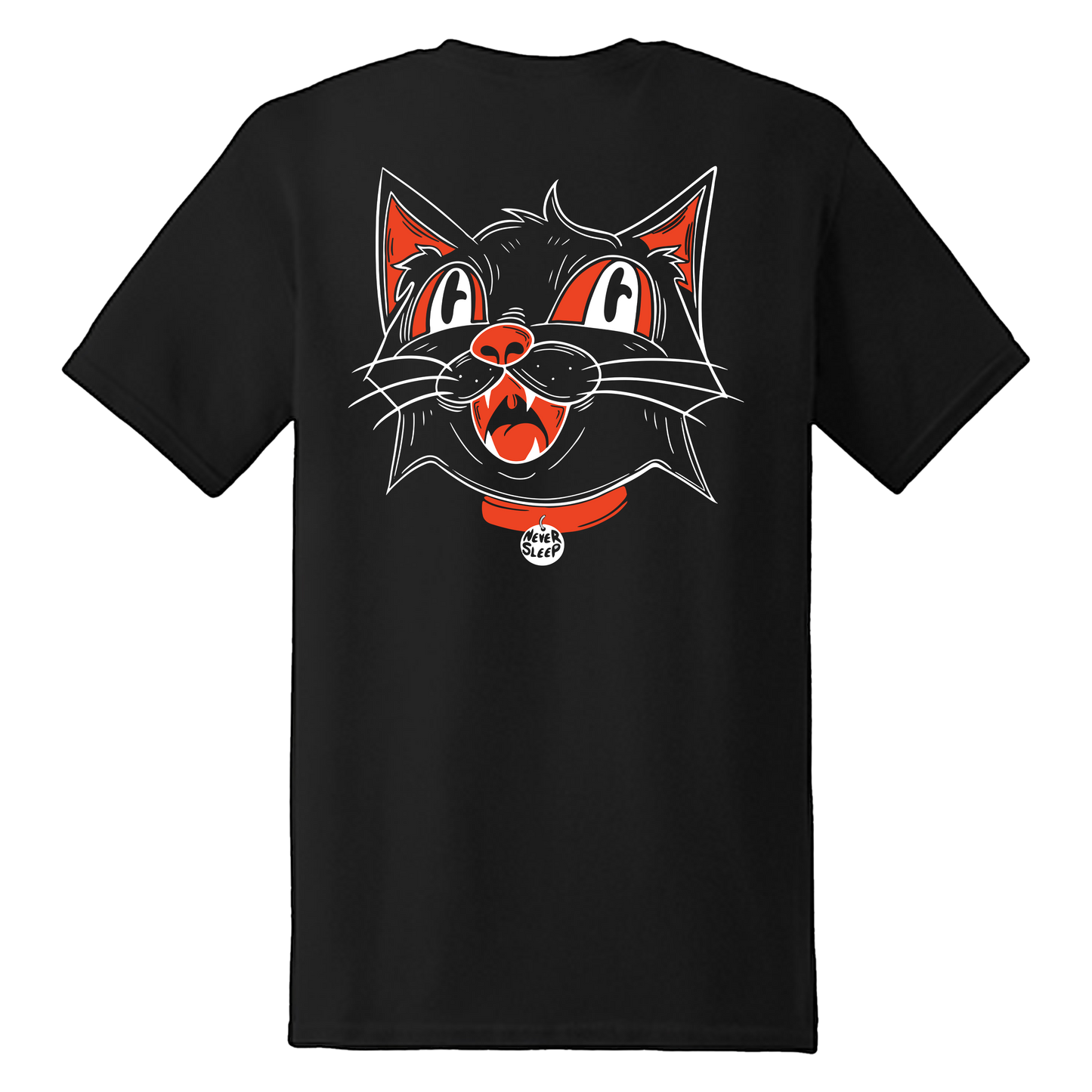 "Halloween Cat" Black Short Sleeve