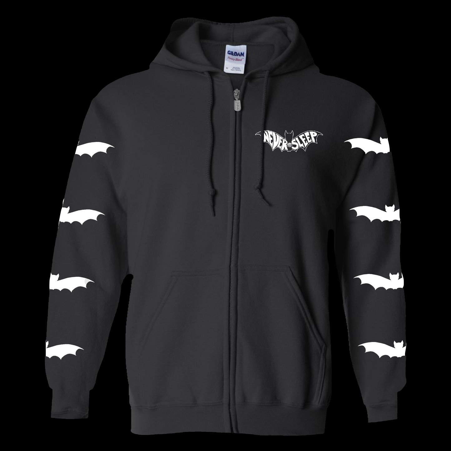 "Bats" Black Zip Up Hoodie