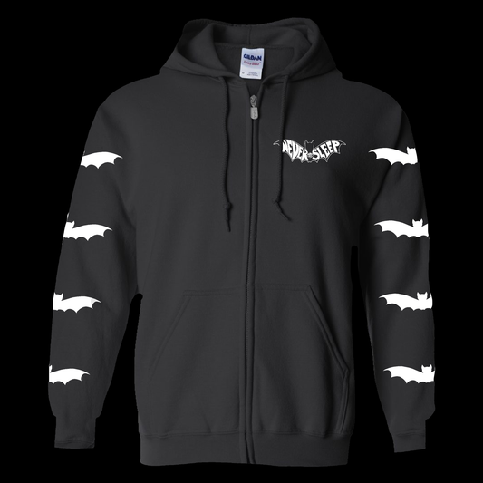 "Bats" Black Zip Up Hoodie